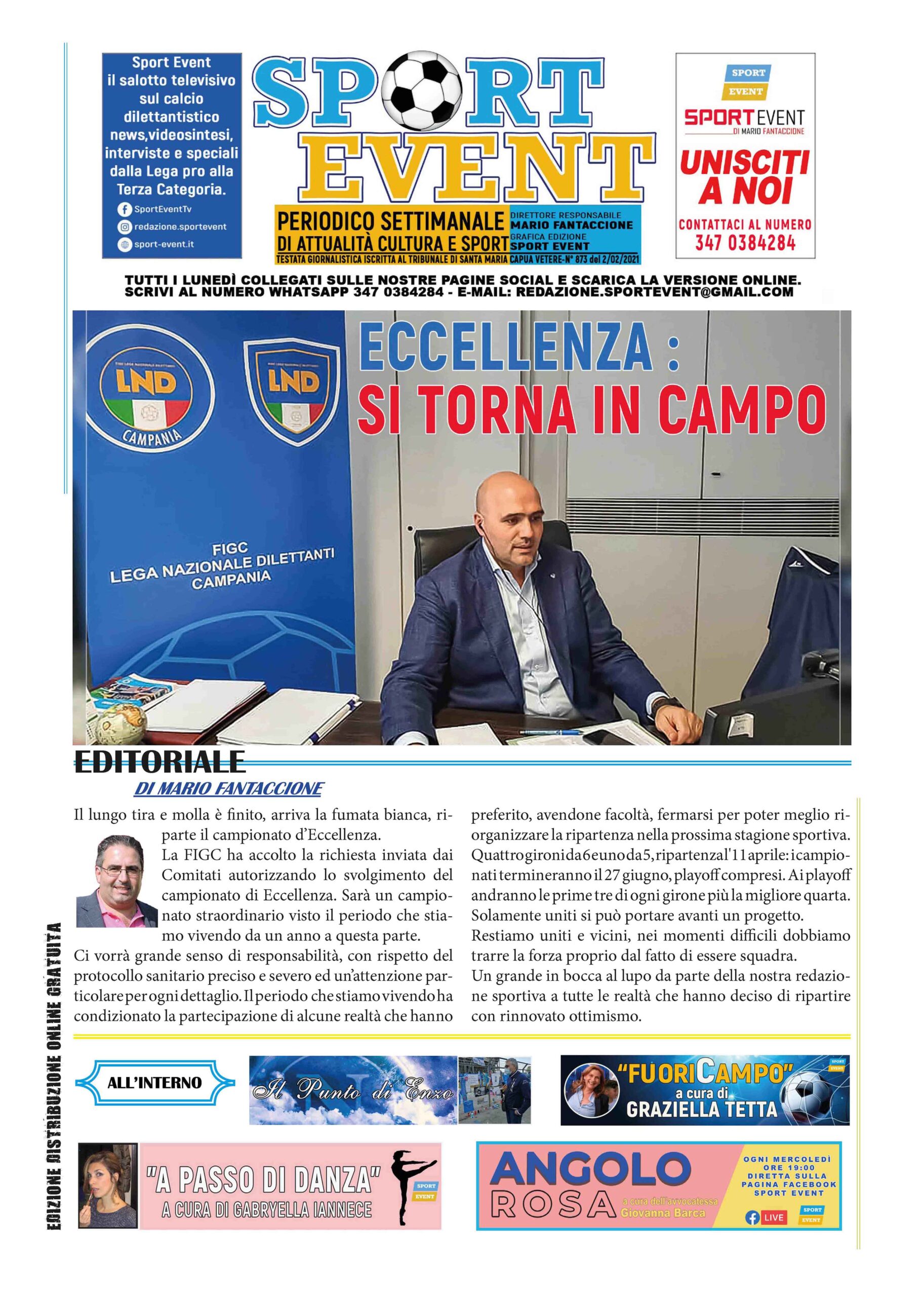 Dodicesimo numero del settimanale Sport Event