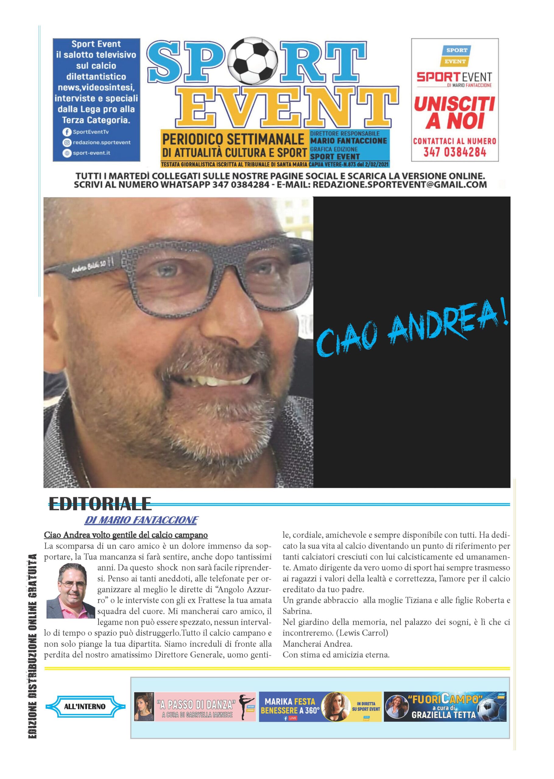 Nono numero del settimanale Sport Event